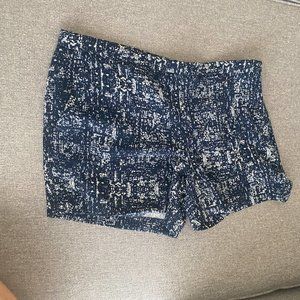 Navy and white patterned short